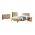 thumbnail image 2 of Arden 4-Piece Wood Bedroom Set, Queen Size Bed with 50 in. High Headboard, Includes 2-Drawer Nightstand, 5-Drawer Chest, and 6-Drawer Double Dresser, Light Driftwood Finish, 2 of 14
