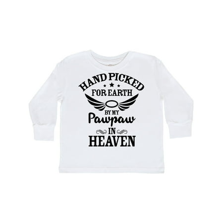 

Inktastic Handpicked for Earth By My Pawpaw in Heaven with Angel Wings Gift Toddler Boy or Toddler Girl Long Sleeve T-Shirt