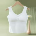 thumbnail image 6 of Gfyviroh Tank Tops for Women Seamless Plus Size Chest Padded Undershirts Crewneck Sleeveless Pleated Loungewear Tops, 6 of 6