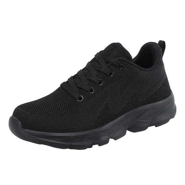 Fsqjgq Chaussures de Course en Maille pour Femmes Décontractées Plates Espadrilles pour Femmes Respirantes Espadrilles de Sport à Lacets Chaussures de Marche