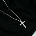 thumbnail image 3 of Rosec Jewels Lab Diamond Cross Necklace (EF-VS Quality) Unisex Cross Pendant with Chain - Ready to Gift for Christmas, 14K White Gold, 3 of 8