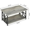 thumbnail image 5 of LinkRomat Rectangular Coffee Table with Storage Shelf, 2-Tier Center Table with Rounded Corners for Living Room, Small Spaces, Easy Assembly, Gray, 5 of 11