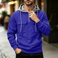 thumbnail image 2 of Admvng Men's Hoodies Sweatshirt Long Sleeve Fall Outfits Solid Casual Pullover Tops, 2 of 7