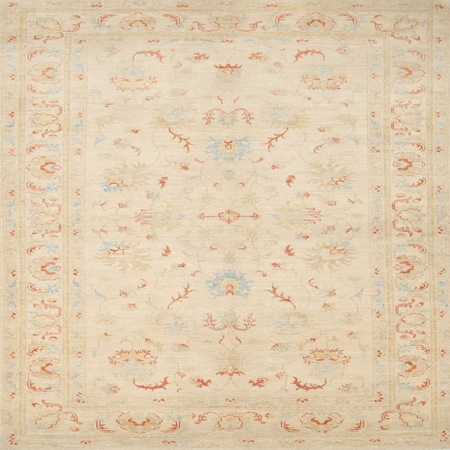 Ahgly Company Tapis d'Intérieur Carré Traditionnel Pêche Orange Persan, 6 Pieds Carré