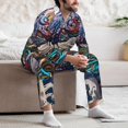 thumbnail image 7 of Pofeuu Psychedelic Shark Artwork Print Men's Long Sleeve Pajama Set Pijamas Para Hombres Pijamas Para Hombres Mens Pajamas Set-Large, 7 of 7