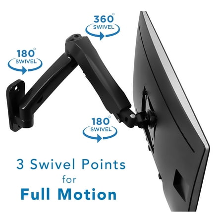 Mount-It! - Single Arm Wall for Monitor - Black