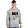 thumbnail image 5 of Sloth Chillin Animal Lovers Funny Zip Up Hoodie Men's Women's Brisco Brands S, 5 of 6