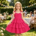 thumbnail image 6 of Glisme Kids Girls Dress Solid Color Sleeveless Halter Summer Comfortable Toddler Girls Dresses Size 13-14 Years Red, 6 of 8