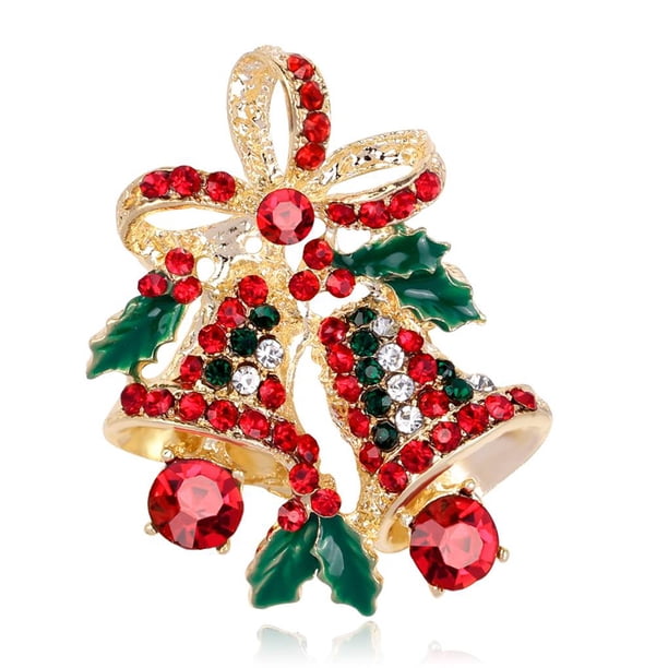 Yuarrent Decorado Árbol de Navidad Botas de Papá Noel Muñeco de nieve Campana Broche Bufanda Collar Solapa Broche de Navidad Regalo de niña Kits de decoración para fiestas No.22 Yuarrent JR0793-22