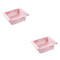 thumbnail image 4 of Billuyoard Organizador de plástico para refrigerador, contenedor de cajón multifuncional retráctil, capa de estante para verduras, bandeja de Rosa 2piezas, 4 of 6
