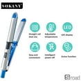 thumbnail image 3 of 2-in-1 Ionic Hair Straightener Brush with Digital Display, 10 Temperature Settings 300°F-750°F, Fast 30s Heating – For Frizz Control & Smooth Hair, Blue, 3 of 7