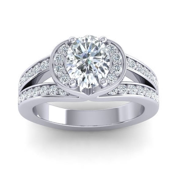 Diamond-Capitals 2.35 Carat Natural Diamond Beautiful Engagement Ring for Ladies in Solid 18K White Gold Size 7