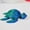 Blue-green, variant on [2D Flat] 3D Printed Turtle Decorative Figurine | Plastic Home Decor, Collectible Hobby Piece for Halloween and Christmas, Random Eye Color