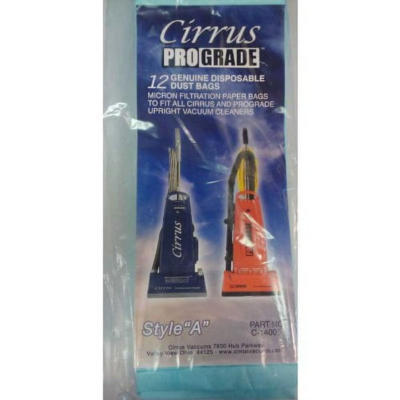 12 pk Cirrus, ProGrade Upright Vacuum Cleaner Bags, part 846CR