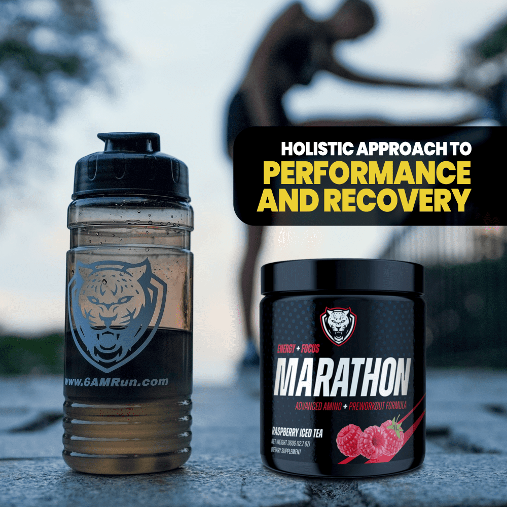 6AM Run Marathon | Running Supplements for Endurance & Stamina | Amino Energy with BCAAs for a Clean Pre Running Fuel | No Jitters | Marathon Essentials | Peach Mango | 40 Servings