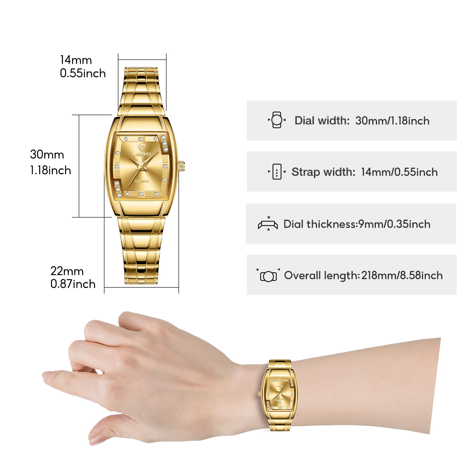 LIEBIG Watches for Women Wrist Watches Waterproof Womens Watch Casual Fashion Simple Square Quartz Wristwatch