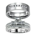 thumbnail image 2 of Visland 1/2Pcs Ring Trendy Beautiful Delicate Decorate Alloy Zircon Couple Ring Jewelry Accessory, 2 of 7