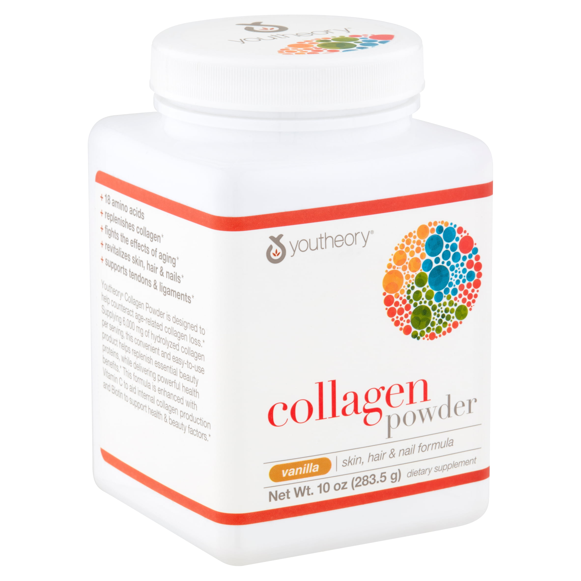 Youtheory Collagen Powder Vanilla Dietary Supplement, 10 oz Walmart