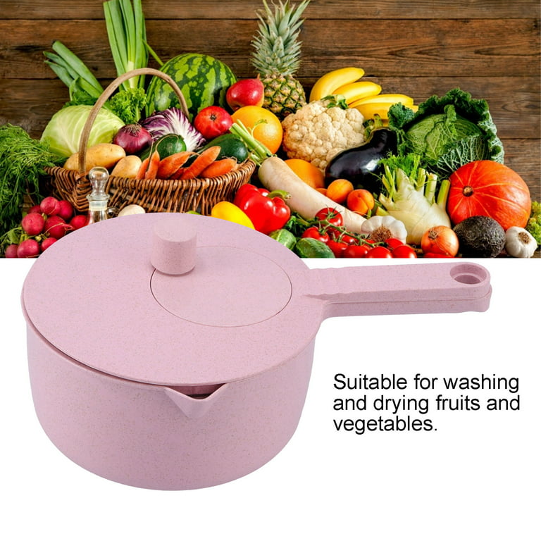 Lettuce Spinner, Manual Easy Salad Drainer for Kitchen (Pink)