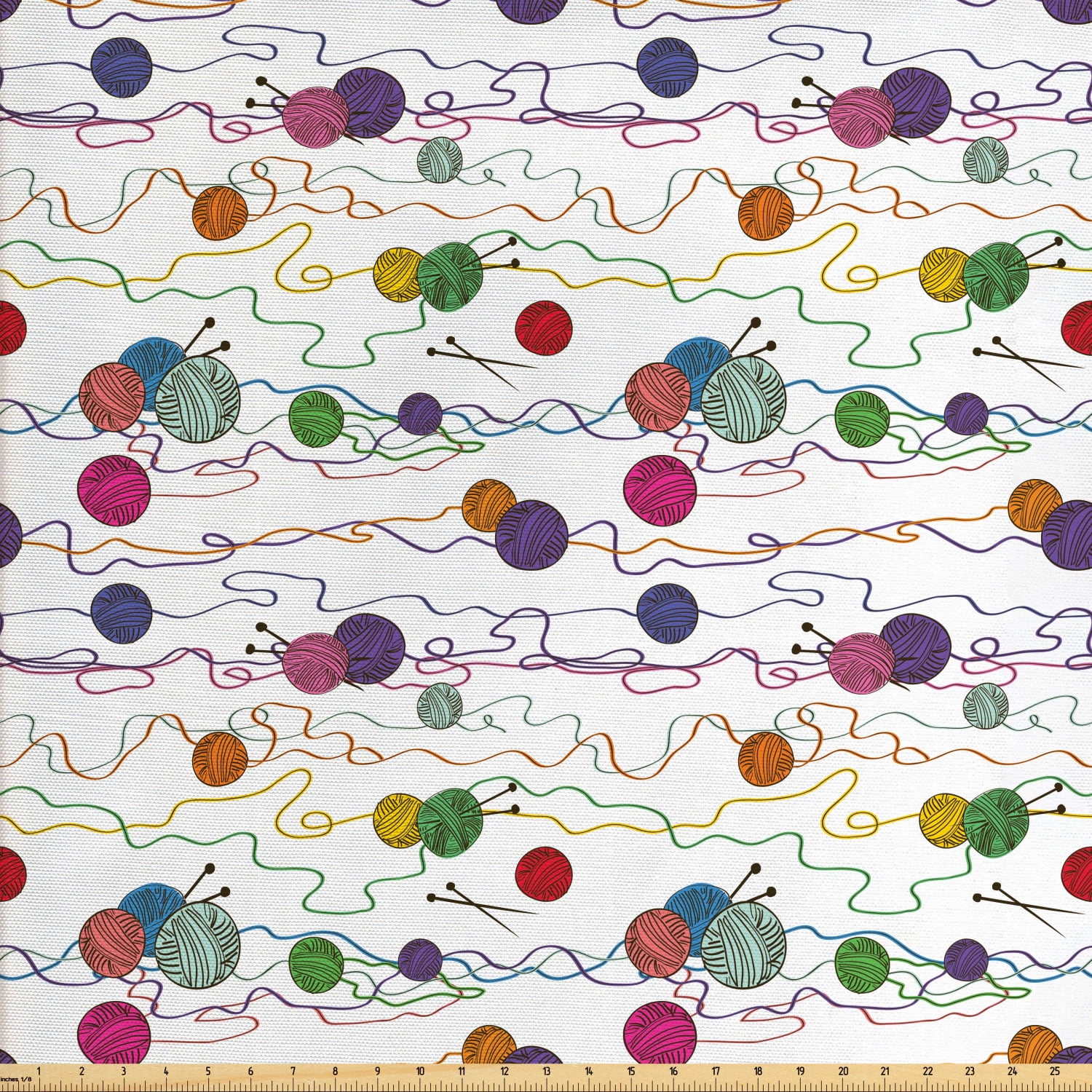 Colorful Fabric by The Yard, Knitting Balls Crochet Hand Crafts Stitch