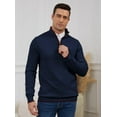 thumbnail image 4 of Pullover Sweaters for Men Quarter-Zip Long Sleeve Solid Casual Knit, 4 of 9