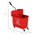 thumbnail image 7 of Resenkos 21 Quart Compact Rolling Mop Bucket with Wringer and Dual Tanks, Red, 7 of 7