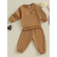 thumbnail image 3 of Suealasg Toddler Baby Girls Winter Outfits 3M 6M 1T 2T 3T Long Sleeve Letter Print Sweatshirt Sweatpants Set 2 Piece Casual Spring Fall Clothing for Kids Girls, 3 of 9