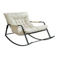 thumbnail image 2 of Tnarru Double Rocking Chair with Backrest Creative Lounger Reclining Chair Lounge Chair cream gray, 2 of 8