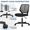 thumbnail image 6 of Alden Design Adjustable Armless Mid Back Office Chair, Set of 2, Black, 6 of 9