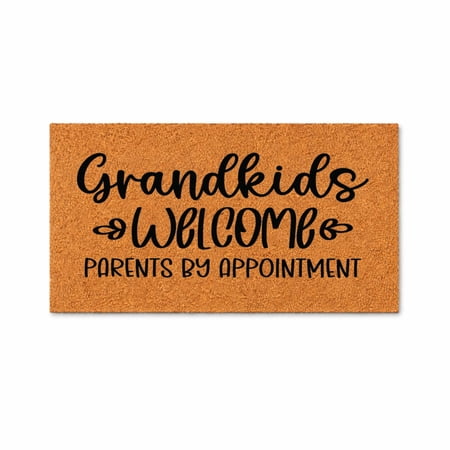 Grandkids Welcome Parents By Appointment Funny Doormat Front Door Mat Indoor Outdoor Entry Rug Housewarming Gift 3277 (36x60 inches) 3277