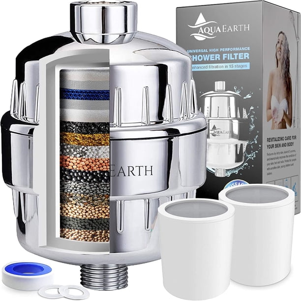 Filtro de Ducha Aqua Earth 15 Stage con Filtros de Vitamina C