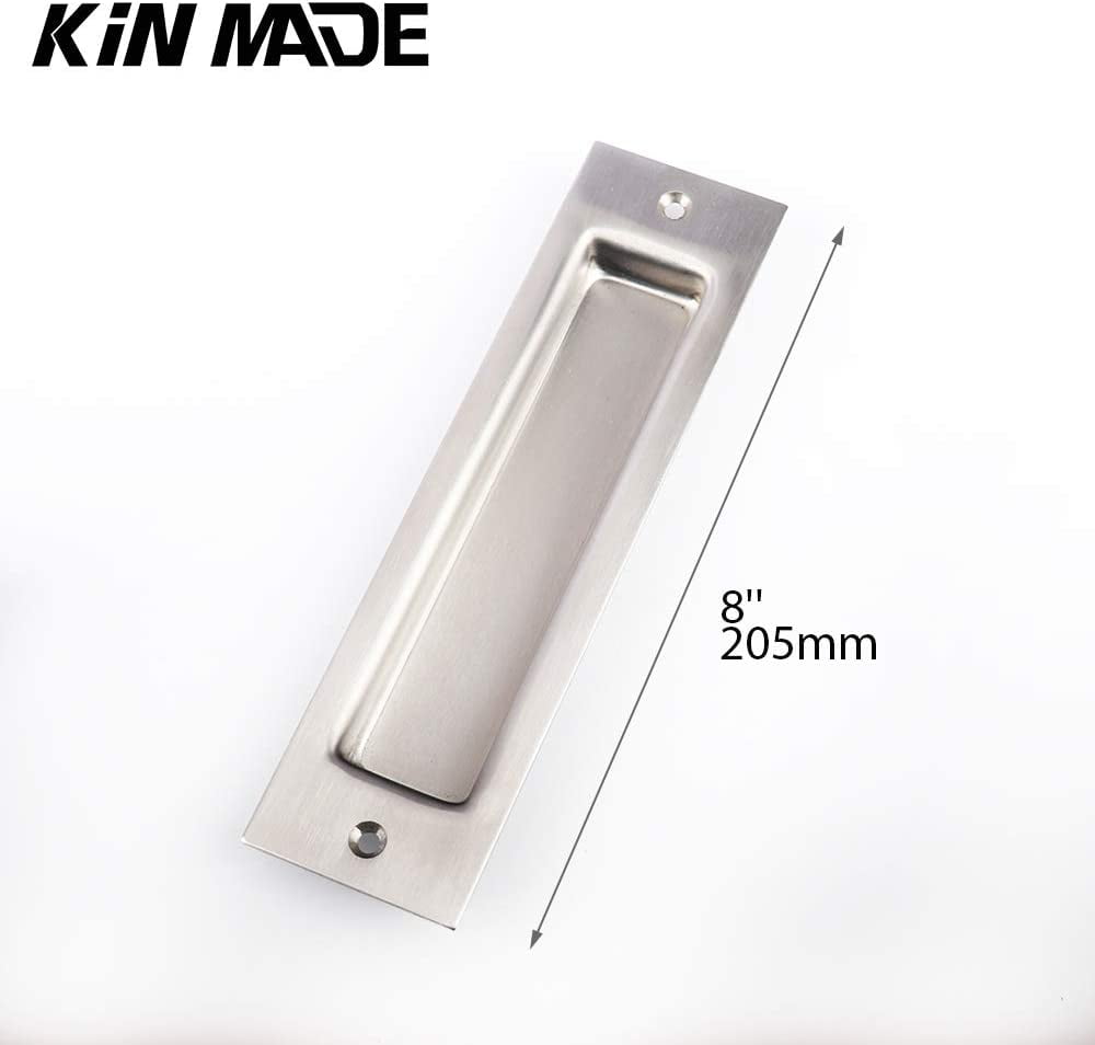 ATT 8'' 205mm Brushed Nickel Recessed Sliding Barn Door Flush Handle Pull