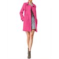 thumbnail image 6 of INSPIRE CHIC Women's Notched Lapel Double Breasted Faux Suede Trenchcoat XS Hot Pink, 6 of 9