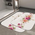 thumbnail image 2 of 1pc Floral Border Absorbent Non-Slip Bathroom Thickened Flannel Rug Decor,Soft,Quick Drying,Suitable For Indoor/outdoor Use,Bathrooms,Bedrooms,Kitchens,Terrace,Laundry Rooms,16"x24", 2 of 9