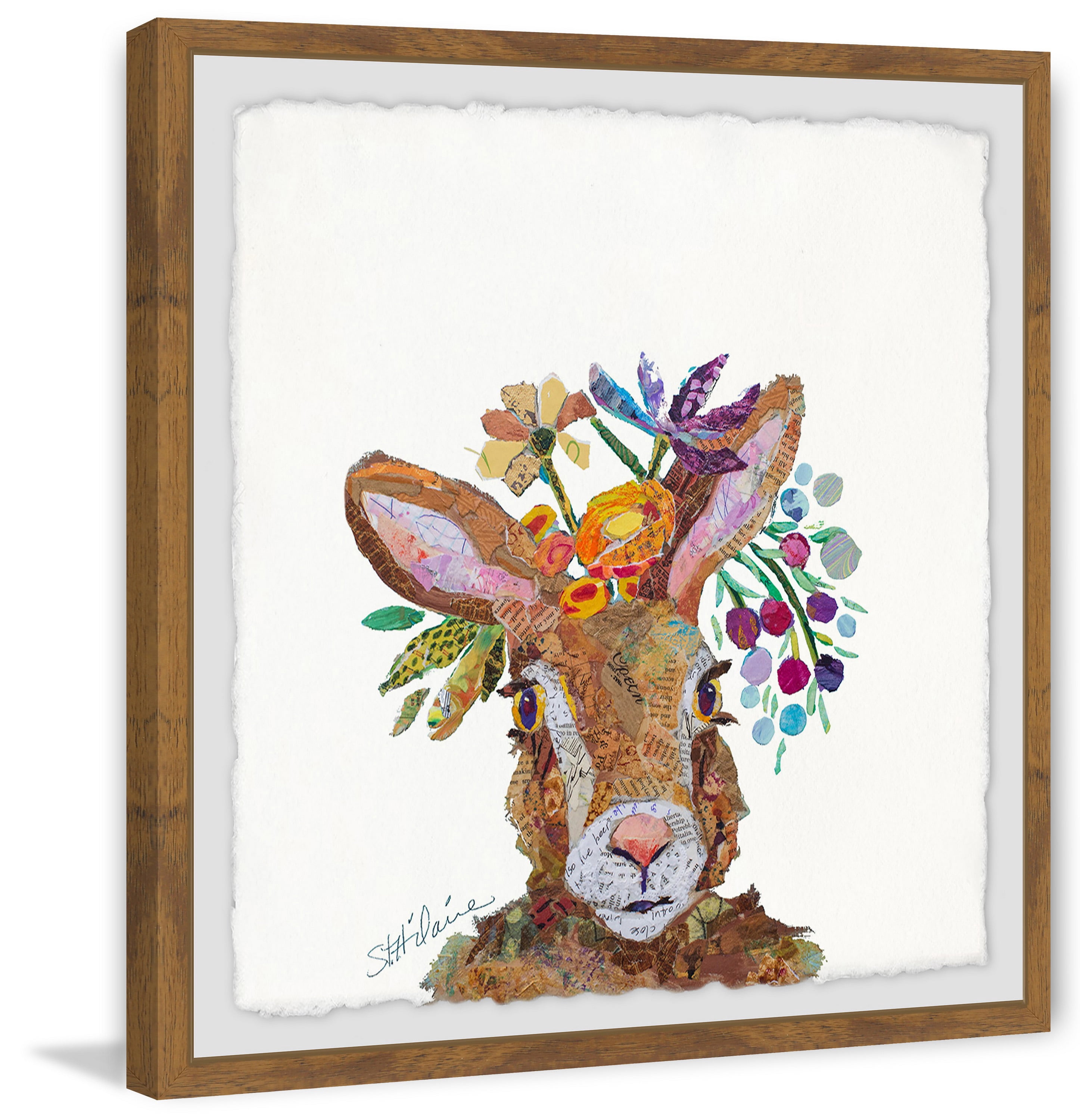 Marmont Hill Bunny Flowers by Elizabeth St. Hilaire Framed Wall Art