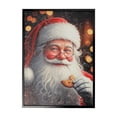 thumbnail image 1 of Recycled Paper Framed Wall Art (Santa With A Cookie), 1 of 3