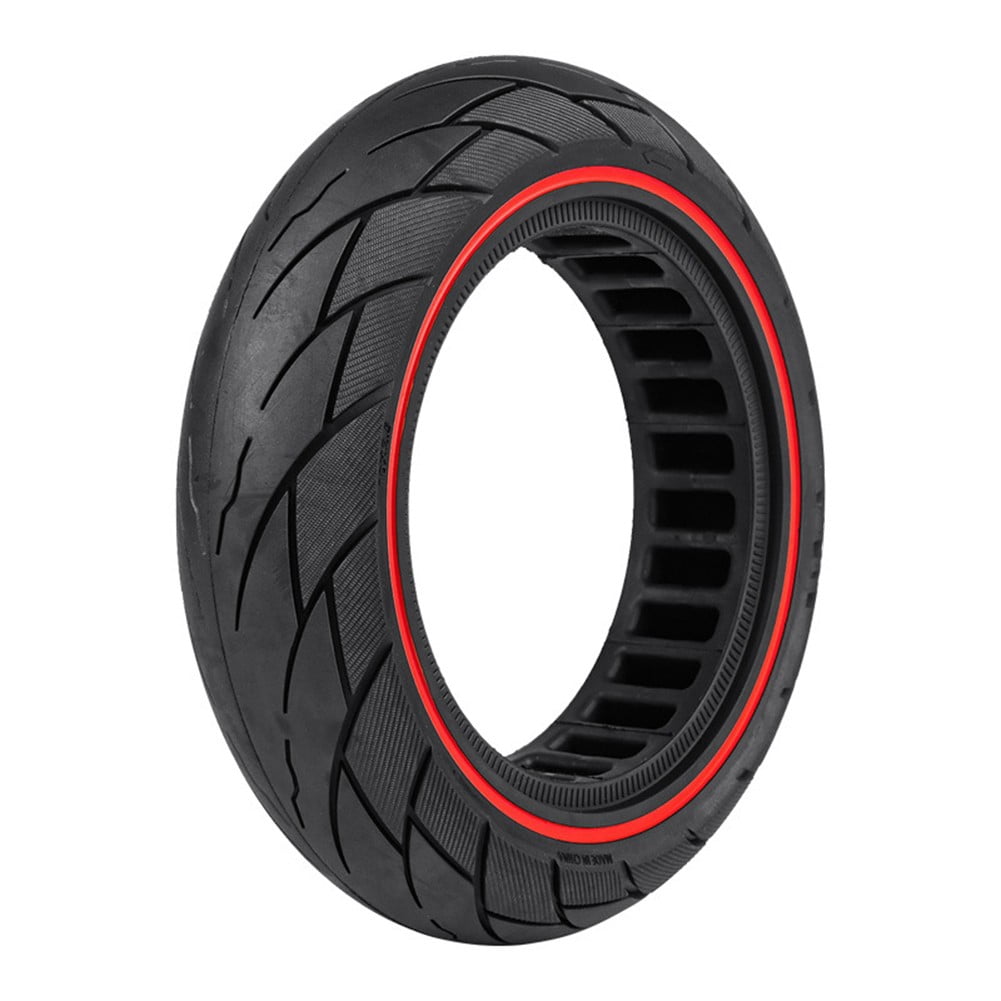 Pneu Plein Tout-Terrain 10 Pouces 10x2.50 pour Trottinette Électrique Ninebot Max G30 Rouge