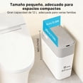 thumbnail image 2 of Bote de Basura Cocina Ba&ntilde;o,12L/3.2 Gal&oacute;n Inteligente Grande sin Contacto,Tapa Deslizante Autom&aacute;tica,Adsorci&oacute;n Autom&aacute;tica de Bolsas de Basura,para, 2 of 9