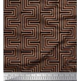 thumbnail image 1 of Soimoi Rayon Fabric Square & Spiral Geometric Print Fabric by the Yard 42 Inch Wide, 1 of 3