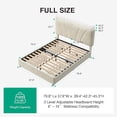 thumbnail image 2 of Novilla Full Size Bed Frame with Drawers, Full Size Bed Frame with Headboard, Full Bed Frame with LED Lights, Charging Station and Adjustable Headboard, No Box Spring Needed, White Velvet, 2 of 23