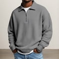 thumbnail image 2 of Sweatshirt for Men Retro Casual Knit Lightweight Zipper Front Hoodless Pullover Everyday Wear Tops, 2 of 4