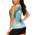 thumbnail image 3 of Wukai Dreaming Travel Print &nbsp;Women's Workout Tank Top Mesh Yoga Shirts Athletic Running Tank Tops Athletic Gym Shirts - Large, 3 of 8