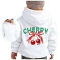 thumbnail image 3 of Tiijoy Big Girls Graphic Hoodie Cherry Bow Print Cozy Hooded Sweatshirt, Sizes 10-11, 3 of 4