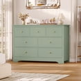 thumbnail image 4 of Homfa 7 Drawer Double Dresser, 47.2"W Contemporary Wood Chest of Drawer Storage Cabinet for Bedroom Living Room, Green, 4 of 7