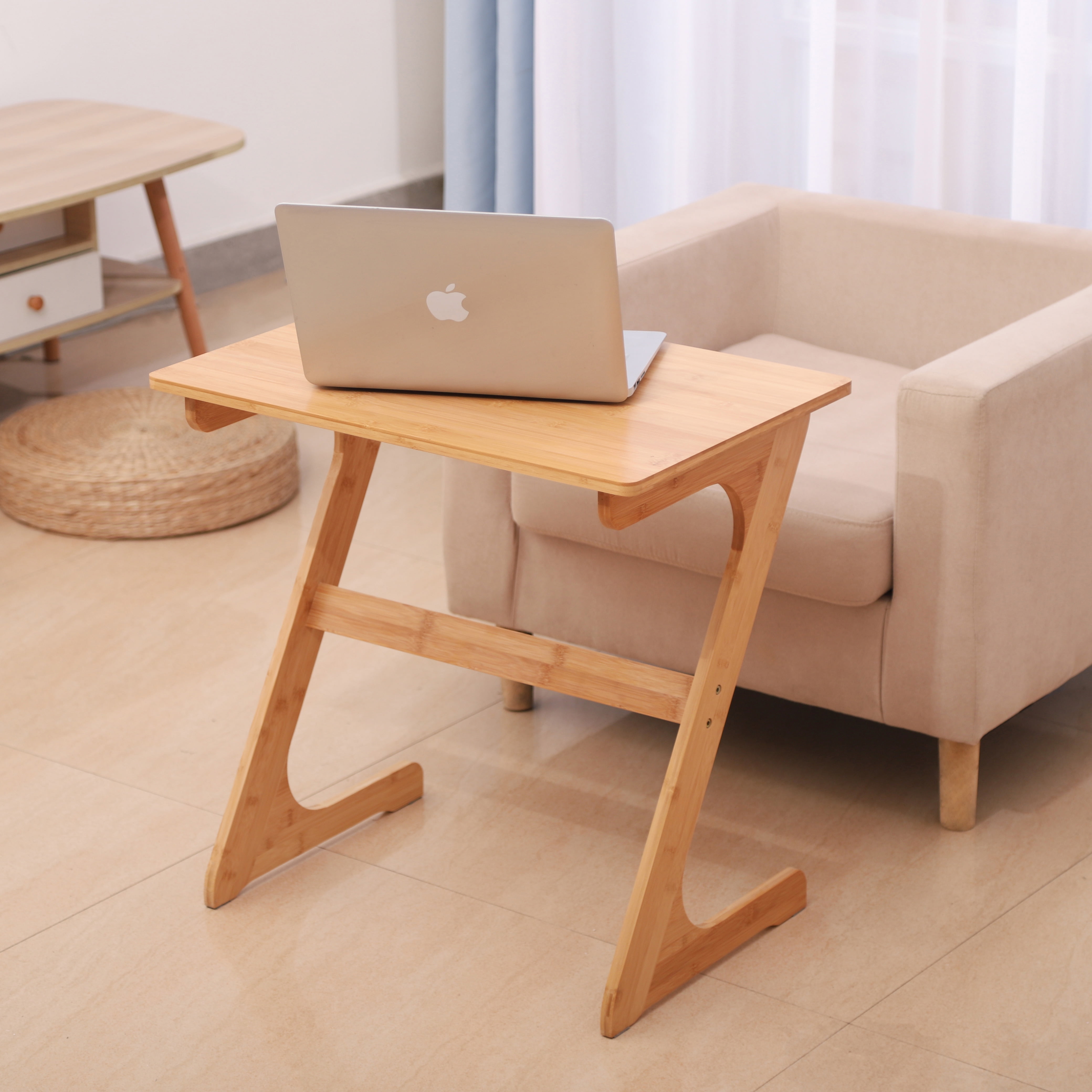 Proman Products TB17238 Cambridge Convenient Multi-Functional Laptop Table, Desk, Bedside Table, Side Table, TV Tray, Natural, Bamboo, 24" W x 16" D x 24" H