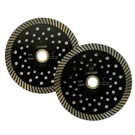 

(2 PACK) VORTEX DIAMOND VPCS 5 inch Stone Cutting Premium Turbo Continuous Rim Diamond Blades for Granite