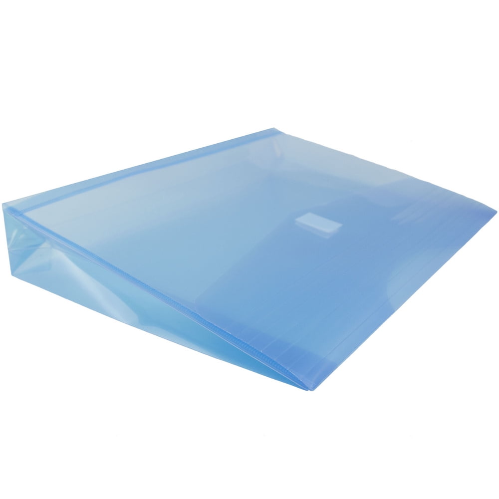 JAM Paper Plastic Expansion Envelopes, Hook & Loop, Letter Booklet, 9 3/4 x 13, 2 in Expansion, Blue, 3/Pack