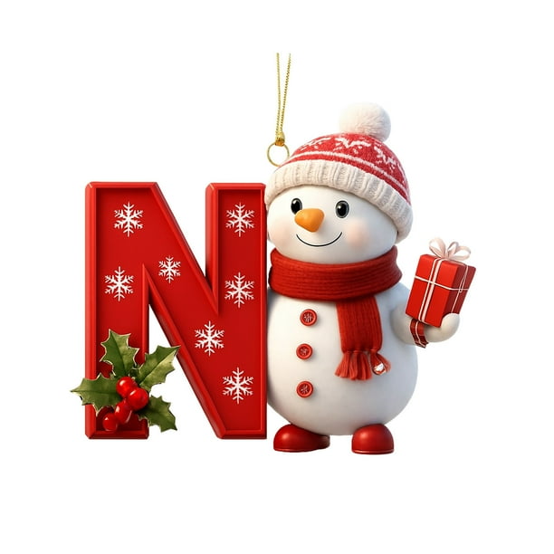 Decoraciones Del Árbol de Navidad 26 Letras Ornamentos Colgantes de Bricolaje para la Decoración Colgante Del Árbol de Navidad