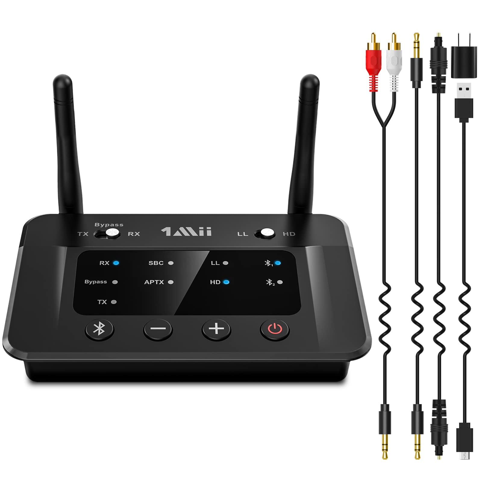 Transmisor Bluetooth 5.3 2 En 1, Adaptador Auxiliar Para Avión Y Coche, Conexión Dual Para Auriculares