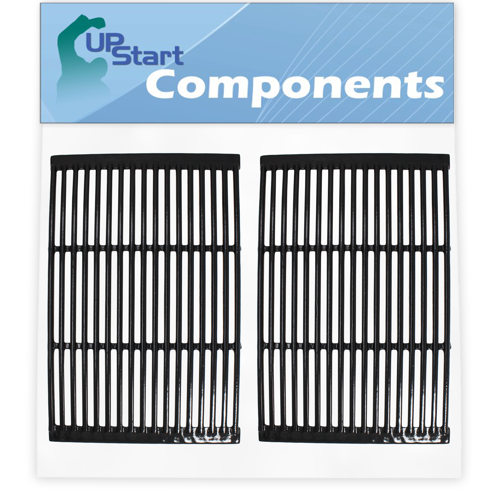 2-Pack BBQ Grill Cooking Grates Replacement Parts for Grill Pro 236464 - Compatible Barbeque Porcelain Enameled Cast Iron Grid 19" - image 1 of 4